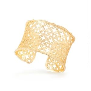 Candice Gold Cuff Bracelet In Gold Filigree Mix